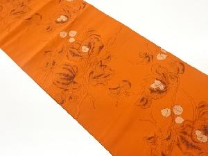 草花模様織出し名古屋帯